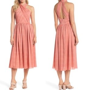 NWT Coral knee length haltar dress. Size 8.